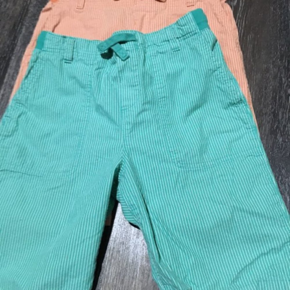 Lands' End 2 pairs Striped Boys Shorts 14S-16S (NWT)